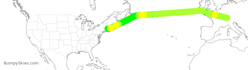 Turbulence forecast map for SWR4, BOS to ZRH