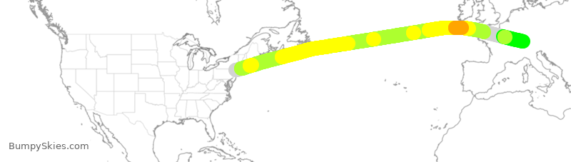Turbulence forecast map for SWR6019, SWF to ZRH