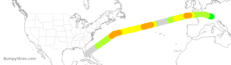 Turbulence forecast map for SWR65, MIA to SZH