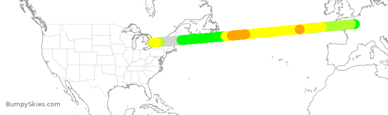 Turbulence forecast map for SYB7, YYZ to FPB