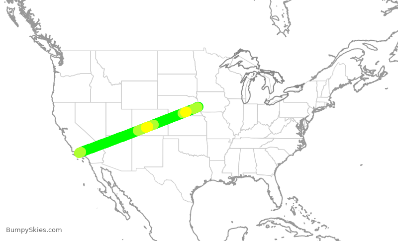 Turbulence forecast map for SYB88, OMA to CMA