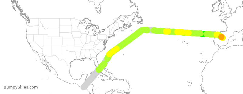 Turbulence forecast map for TAI300, SAL to MAD