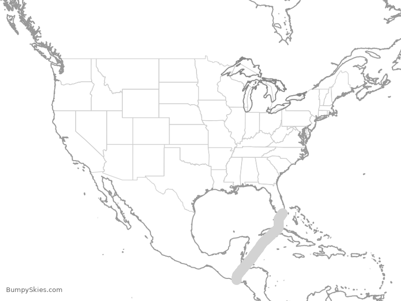 Turbulence forecast map for TAI309, MIA to SAL