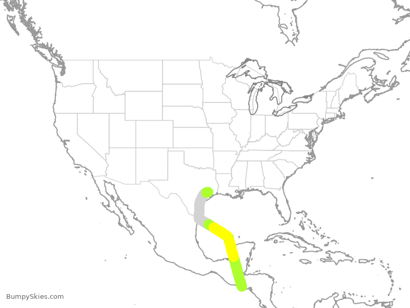 Turbulence forecast map for TAI368, SAL to IAH