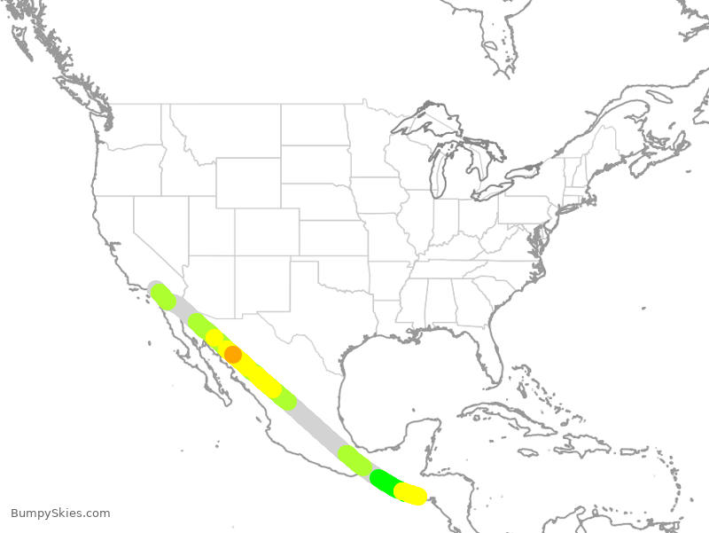 Turbulence forecast map for TAI531, ONT to SAL