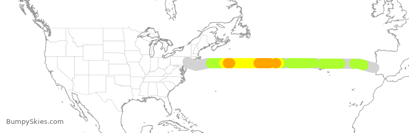 Turbulence forecast map for TAP204, EWR to LIS