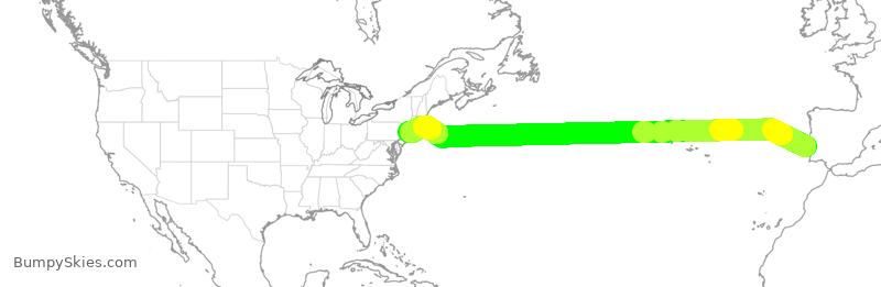 Turbulence forecast map for TAP209, LIS to JFK