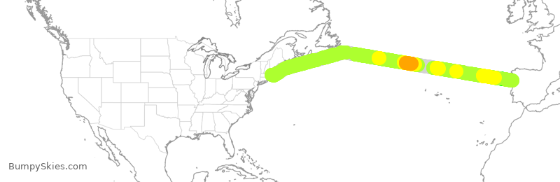 Turbulence forecast map for TAP228, BOS to OPO