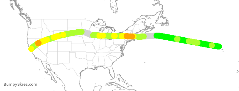 Turbulence forecast map for TAP240, SFO to TER
