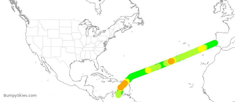 Turbulence forecast map for TAP3185, LIS to VLN