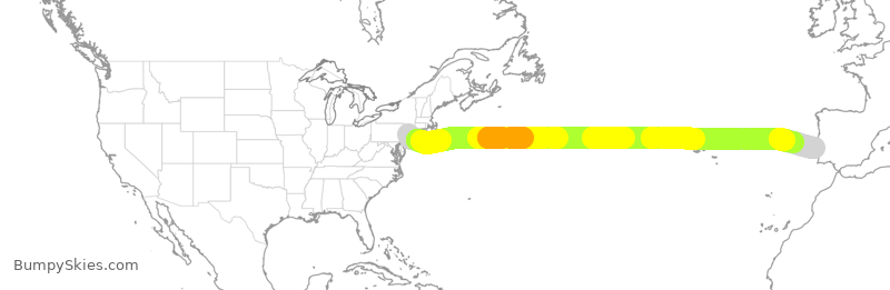 Turbulence forecast map for TAP9251, EWR to LIS