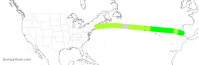 Turbulence forecast map for TAP9254, BOS to LIS