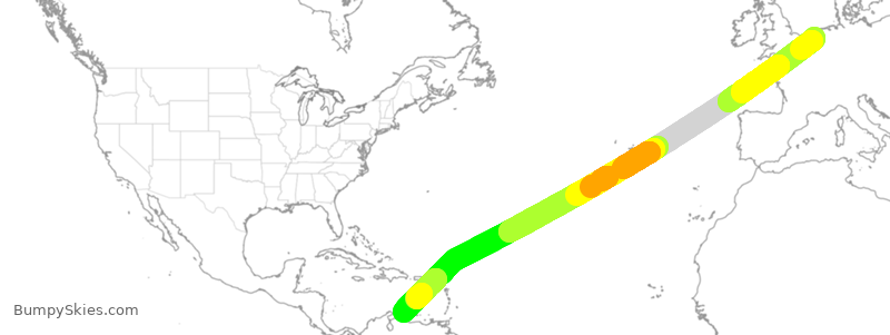 Turbulence forecast map for TFL367, HAM to NCC