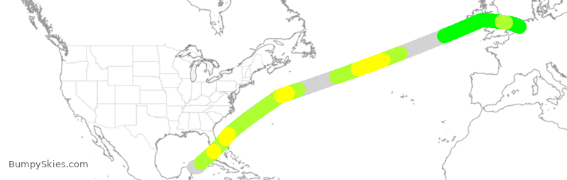 Turbulence forecast map for TFL822, MUN to HAM