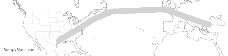 Turbulence forecast map for THY6088, IAH to TFM