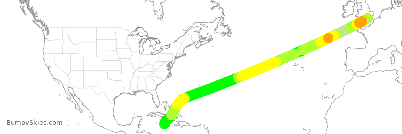 Turbulence forecast map for TOM044, GKK to KJS