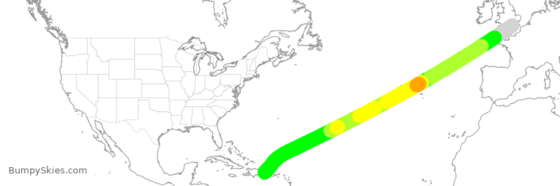 Turbulence forecast map for TOM074, GKK to DPC