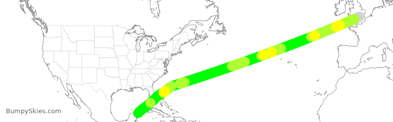 Turbulence forecast map for TOM092, GKK to MUN