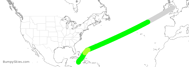 Turbulence forecast map for TOM114, GCC to KJS