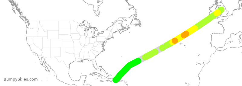 Turbulence forecast map for TOM118, GCC to DPC