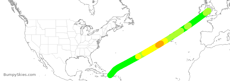 Turbulence forecast map for TOM134, GCC to DPC