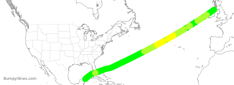 Turbulence forecast map for TOM376, BFS to CUN