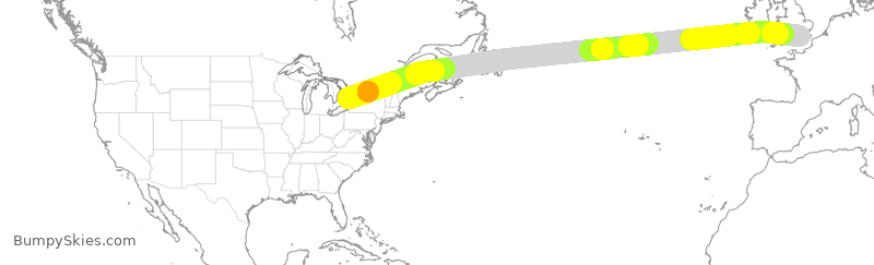 Turbulence forecast map for TSC122, YYZ to GKK