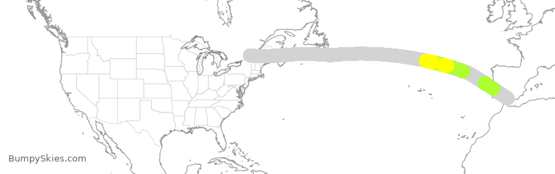 Turbulence forecast map for TSC252, YUL to AGP
