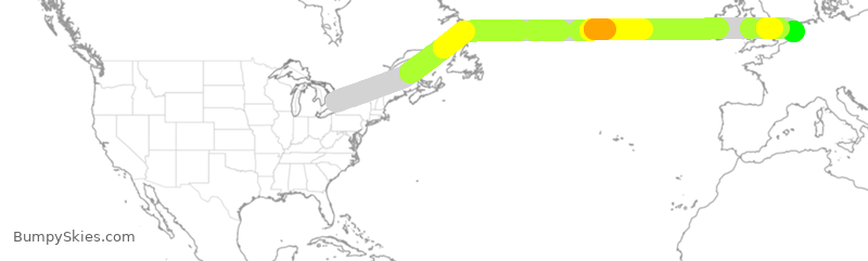 Turbulence forecast map for TSC376, YYZ to HAM
