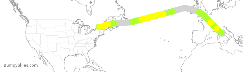 Turbulence forecast map for TSC402, YUL to IRF