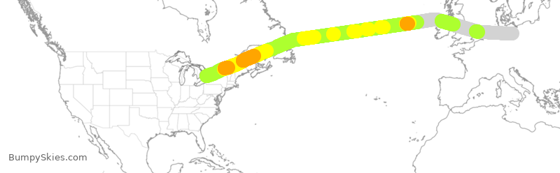 Turbulence forecast map for TSC418, YYZ to SXF