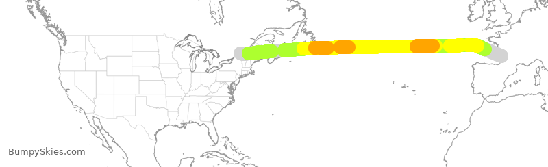 Turbulence forecast map for TSC516, YUL to BOD