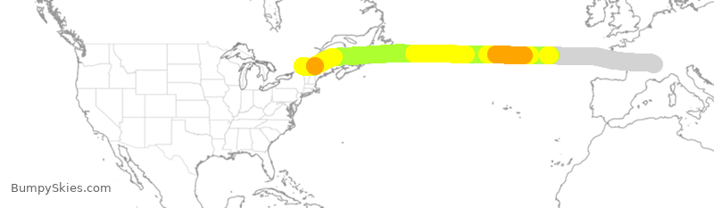 Turbulence forecast map for TSC574, YUL to LYS