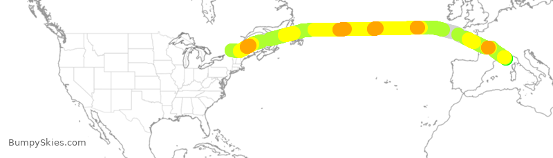 Turbulence forecast map for TSC628, YUL to FMN