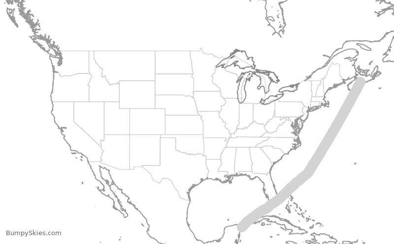 Turbulence forecast map for TSC688, YHZ to MUN