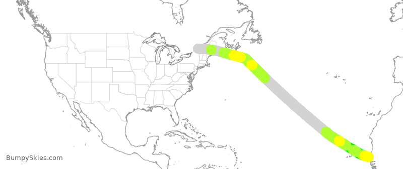 Turbulence forecast map for TSC722, YUL to DSS