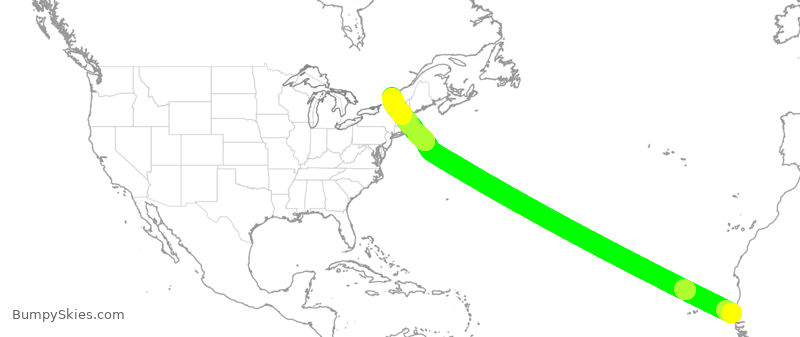 Turbulence forecast map for TSC723, DSS to YUL