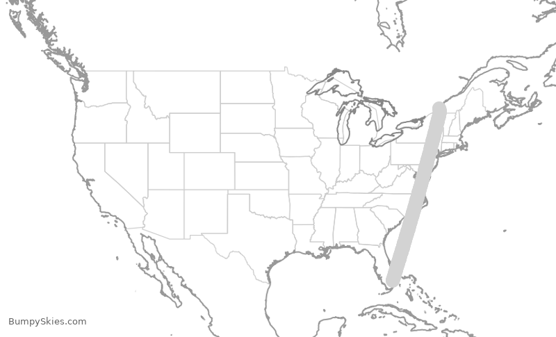 Turbulence forecast map for TSC845, FLL to YUL