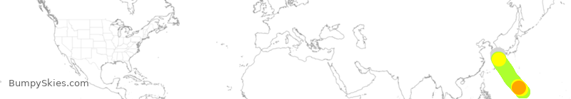 Turbulence forecast map for TWB516, GUM to FUK