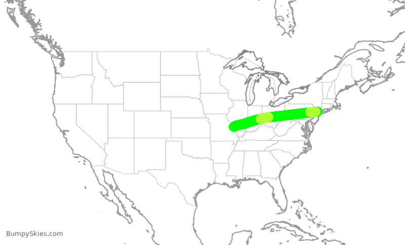 Turbulence forecast map for TWY10, KCPS to TEB