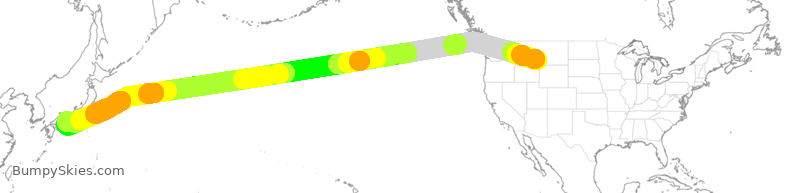 Turbulence forecast map for TWY136, BZN to KIX