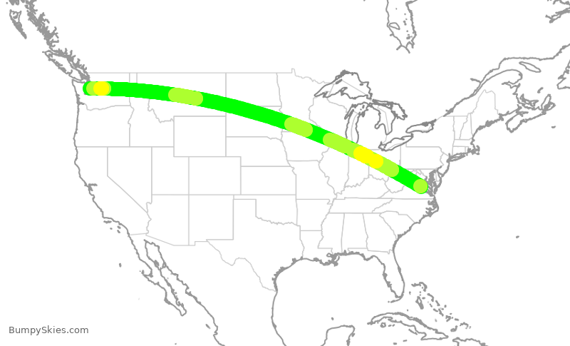 Turbulence forecast map for TWY166, KOFP to BFI