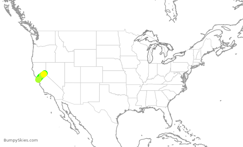 Turbulence forecast map for TWY17, SFO to TKF