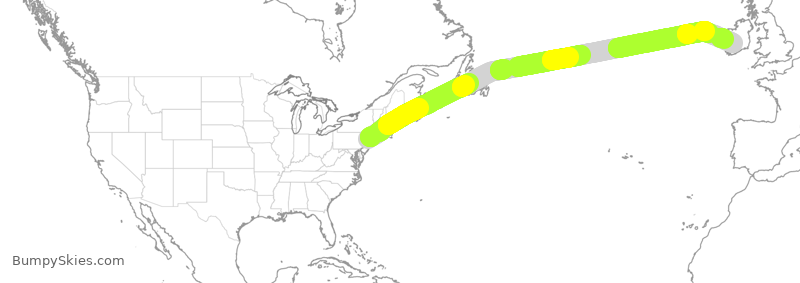 Turbulence forecast map for TWY182, TEB to SNN