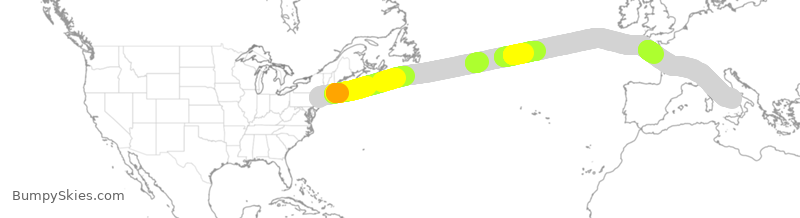 Turbulence forecast map for TWY18, TEB to NAP