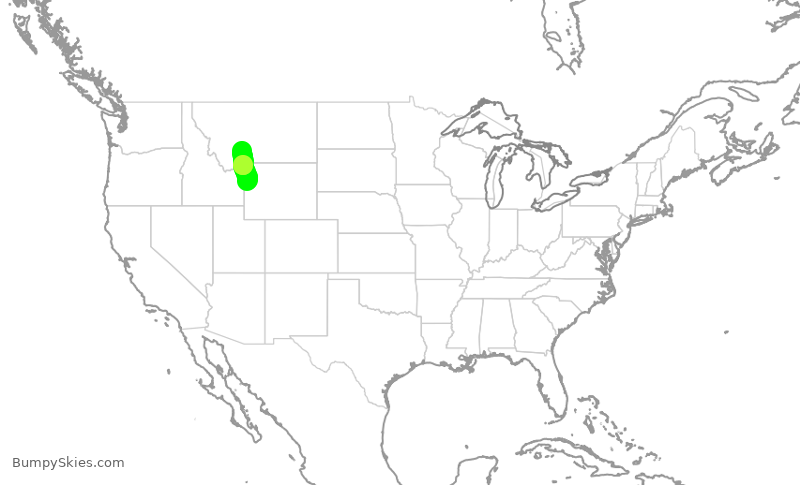 Turbulence forecast map for TWY193, JAC to BZN