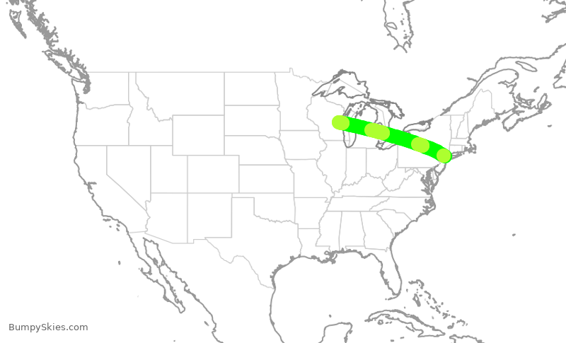 Turbulence forecast map for TWY193, LGA to ATW