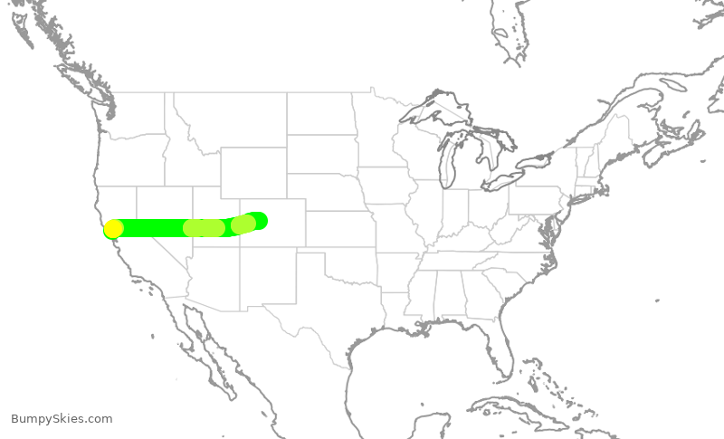Turbulence forecast map for TWY218, APC to ASE