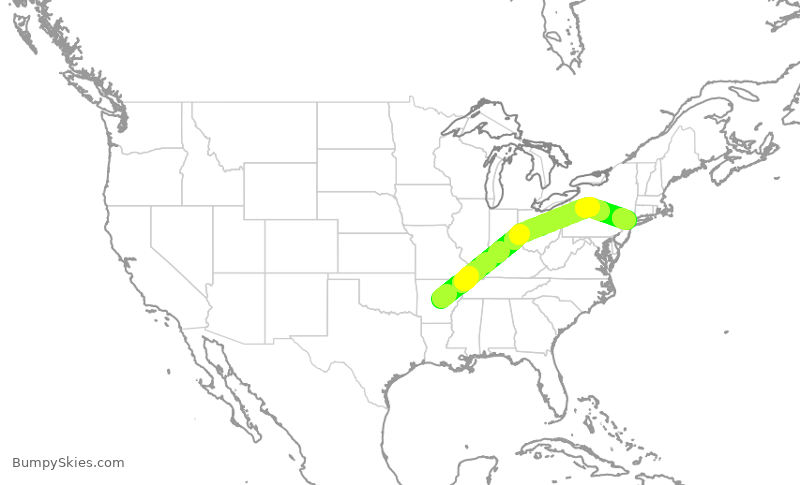 Turbulence forecast map for TWY247, LIT to TEB