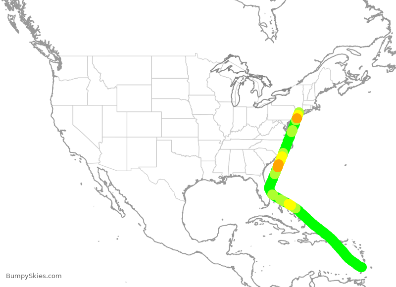Turbulence forecast map for TWY247, SVD to TEB